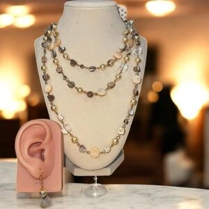 Elegant Multi-Color Beaded Necklace and Earring Set